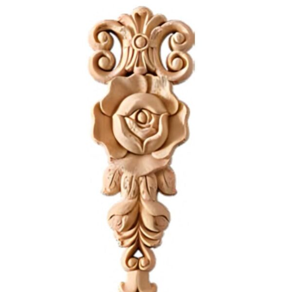 DECORAȚIUNE DE APLICAT DIN LEMN MASIV-TRANDAFIR, ZFR KAV 20 CM