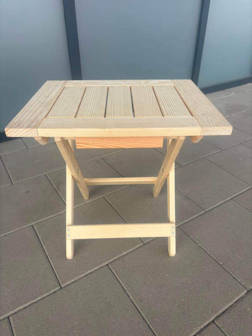Măsuță pliabilă din lemn masiv de pin – 50 × 40 × 47 cm - imagine 3