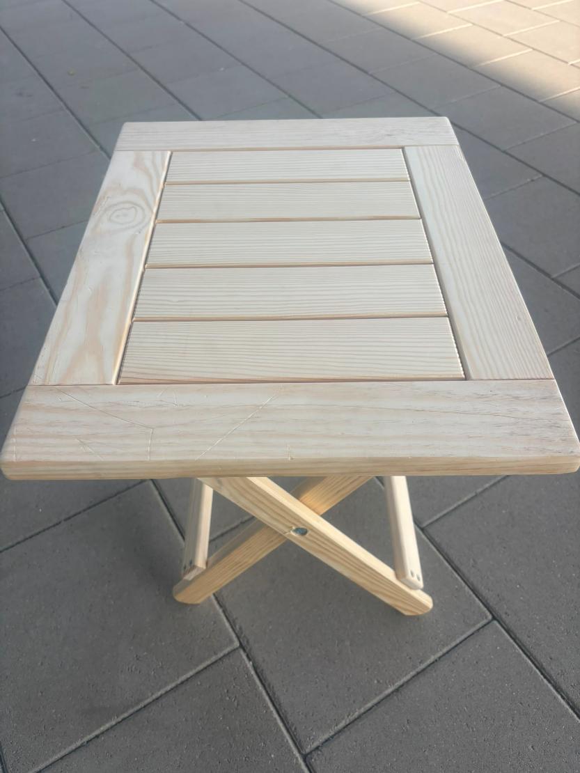 Măsuță pliabilă din lemn masiv de pin – 50 × 40 × 47 cm - imagine 2